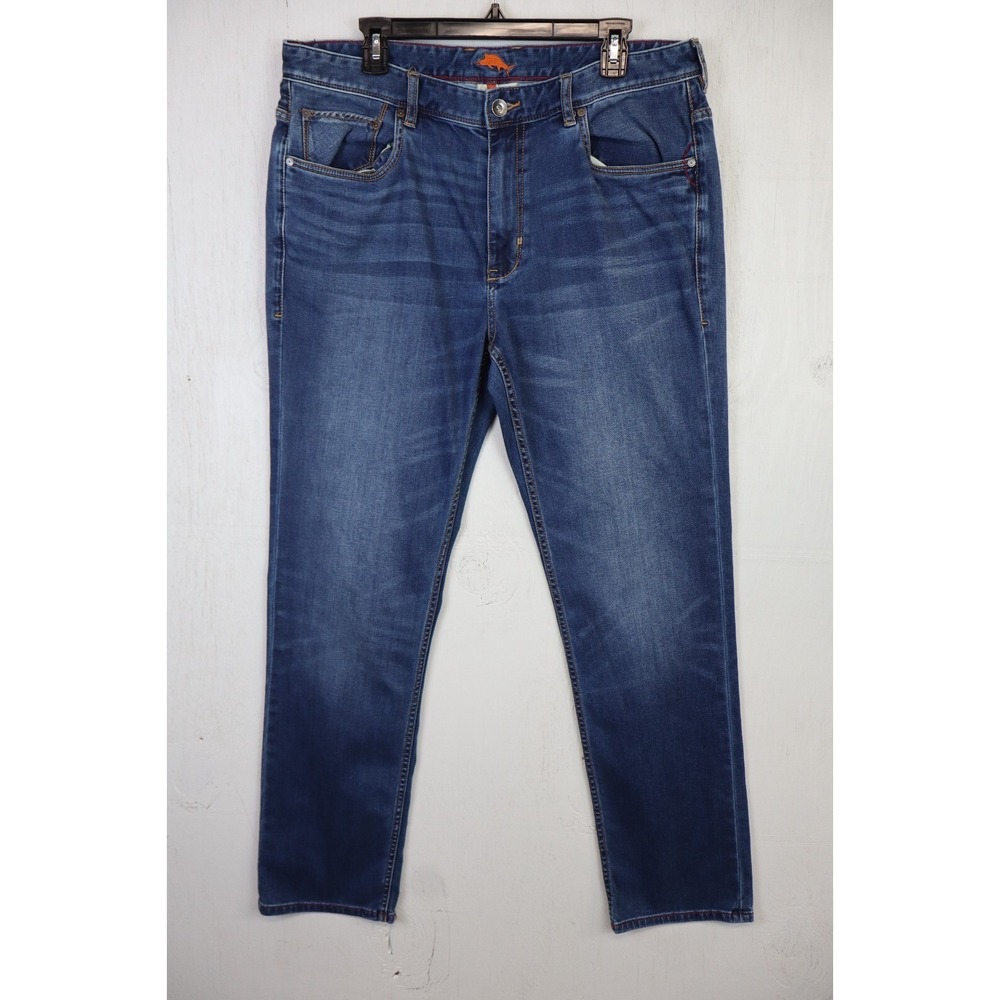 Mens Tommy Bahama Jeans Size 38x32 Martinique Bay Vintage Blue Cotton Blend